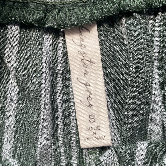 Kingston Grey - Green Striped Boho Shorts - Picture 2 of 3